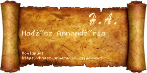 Haász Annamária névjegykártya
